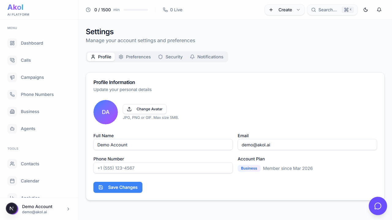 Delete account confirmation dialog