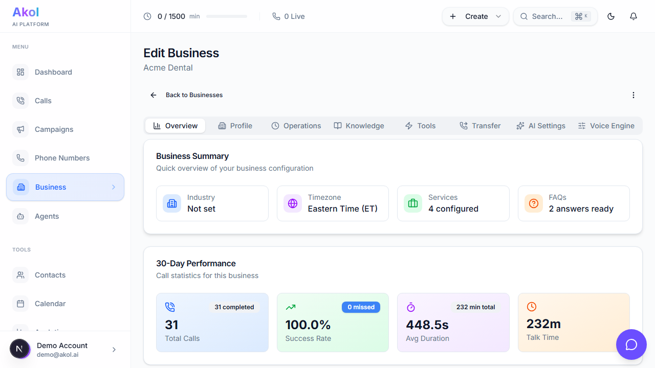 Business profile review